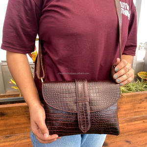 2024 nueva fábrica personalizada de cuero genuino de grano completo patrón de cocodrilo bandolera de alta calidad señoras bolsos de gran capacidad - Product Image 3