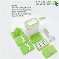 Vistaar Beste Kwaliteit 5-in-1 Handmatige RVS 304 Mandoline Snijder Groentehakker Shredder Vaatwasserbestendig Gereedschap