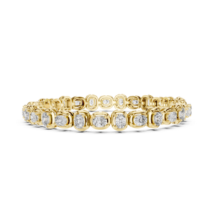 Custom <b>Bracelet</b> Lab Grown Diamond 925 <b>Silver</b> 10K 14K Gold Cushion Cut Halo Tennis <b>Bracelet</b> DEF VVS VS Classic Unisex Jewelry - Product Image 3