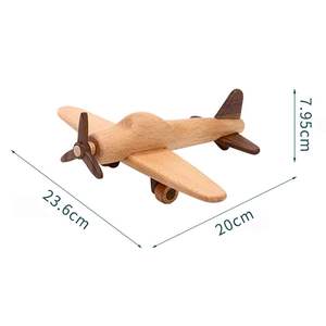 Centro de mesa decorativo de madera hecho a mano con diseño de avión, modelo rústico de aviación para mesa de café, estante o decoración de interiores. - Product Image 1