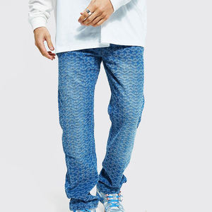 กางเกงยีนส์ทรงหลวมผู้ชายขายดี คุณภาพเยี่ยม สไตล์ฮิปฮอป ใส่สบาย ทรงตรง สีพื้น ลุคสตรีทแวร์ เหมาะสำหรับฤดูหนาว - Product Image 1