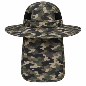 Sombrero Boonie con Estampado de Camuflaje, Ala Ancha, Protección UV, Solapa para el Cuello Ajustable, para Uso en Exteriores en Verano, Unisex, Estilo Casual para Adultos - Product Image 2