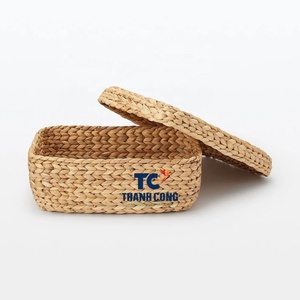 Meilleure vente élégant panier de rangement rectangle fait à la main conception de jacinthe d'eau naturelle pour organiser embellir votre vie - Product Image 1