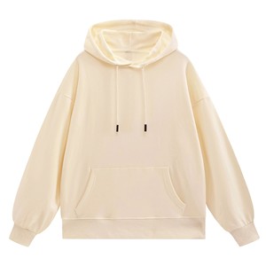 Sweat-shirt à capuche en twill OEM 260g, coupe ample à épaules tombantes, couleur unie, unisexe, pour adultes et enfants, personnalisable avec impression sur mesure - Product Image 2