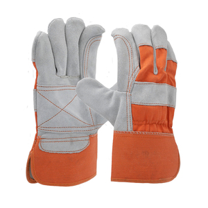 Guantes de Trabajo de Cuero con Puño Amarillo a Rayas, Muñequera Elástica, para Uso en Exteriores, Estilo Primavera-Otoño - Product Image 4
