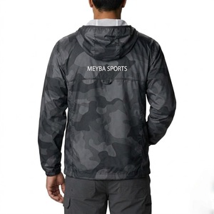 Trendy Design Mens <b>Camo</b> Print Hooded Windbreaker <b>Jacket</b> Full Zip Lightweight <b>Waterproof</b> Outdoor Sports Running Coat - Product Image 5