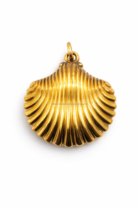 Llavero vintage de latón con acabado dorado, llavero de concha marina de metal, estilo playero, para regalo y recuerdo. - Product Image 2