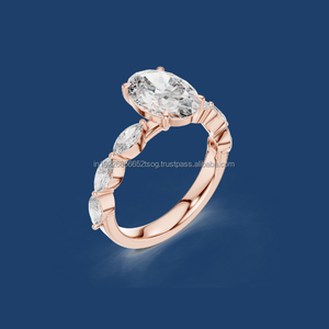 Starharvest Anillo de diamantes de oro puro chapado en oro de 14 quilates de diseño pesado para mujer para joyería nupcial India - Product Image 1