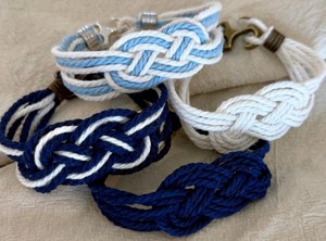 Pulsera de Nudo Carrick con Cierre de Ancla de Alta Calidad: Joyería de Cuerda de Algodón Costera, Elegante y Hermosa - Product Image 3