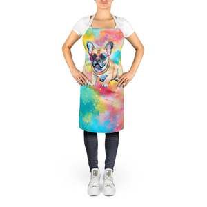 Bouledogue français Hippie Dawg unisexe grand tablier de cuisine multicolore pour la cuisson artisanat jardinage-hommes et femmes adultes - Product Image 2