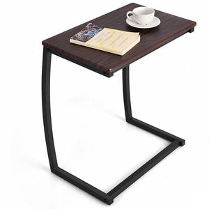 C-shaped <b>Sofa</b> <b>Side</b> Console <b>Table</b> with Steel Frame - Product Image 2