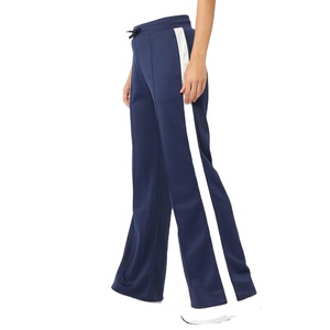 Top Premium taille haute unisexe pantalon évasé rayure/personnalisé taille élastique coton tissu fait femmes et hommes pantalon évasé - Product Image 1