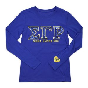 Camiseta de Manga Larga Sigma Gamma Rho, Cuello Redondo, Informal, Deportiva, Cómoda, Uniforme Deportivo Personalizado, Ropa de Equipo OEM - Product Image 1