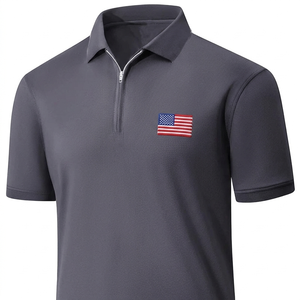 Chemises polo pour hommes, chemises respirantes pour hommes, chemises oversize pour hommes, chemises polo décontractées à manches courtes avec fermeture éclair, t-shirt léger - Product Image 2