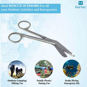 Ciseaux à pansements de qualité supérieure, poignée antidérapante, couleur argent, acier inoxydable médical, ciseaux de premiers secours pour traumatismes - Product Image 6