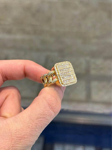 Moissanite Champion <b>Ring</b> <b>Iced</b> Hip Hop Engagement and Wedding <b>Ring</b> 925 Sterling Silver Rhodium Plated Custom Made Gift - Product Image 4