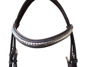 Brida de Cuero Marrón Premium Duradera para Caballo con Frontal Decorativo Acolchado, Estilo Inglés, Ideal para Exhibición, Entrenamiento y Competición - Product Image 3