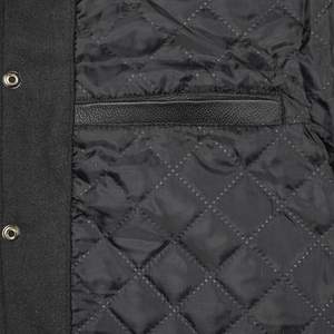 Veste de baseball pour homme en cuir avec logo personnalisé, broderie noire, veste de couple, veste universitaire bleu clair - Product Image 3