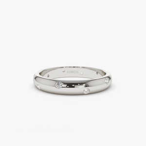 Anillo de mujer chapado en oro de 14k con moissanita de 3MM, engaste abovedado pulido, anillos cruzados micro pavé para mujer, joyería nupcial de aniversario - Product Image 4