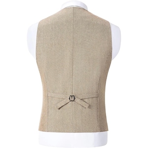 Gilet en tweed croisé sur mesure pour homme, motif chevrons de qualité supérieure, gilet de costume classique et habillé pour affaires et mariages - Product Image 4