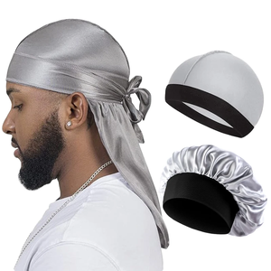 Bonnet de nuit en satin respirant à double couche avec logo personnalisé ODM, protection des cheveux - Product Image 1