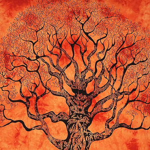 Magnifique tapisserie murale en tissu de coton à motif d'arbre de forêt sèche, petite affiche décorative pour la maison, fabriquée à la main par des artisans indiens - Product Image 1