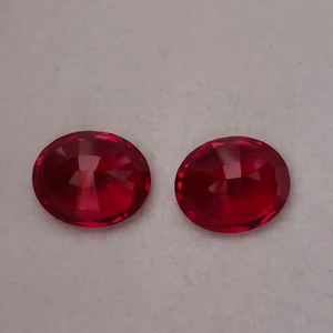 พลอยทับทิมคุณภาพสูงทรงคุชชั่น ผลิตในห้องปฏิบัติการ สีแดงพรีเมียม สำหรับทำเครื่องประดับ พลอยแฟนซีงานแฮนด์เมด - Product Image 3