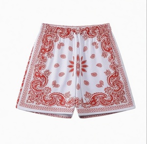 Shorts de Malla con Estampado Paisley para Hombre, Cintura Media, Cordón Ajustable, Secado Rápido, Traje de Baño Informal, 100% Poliéster - Product Image 5