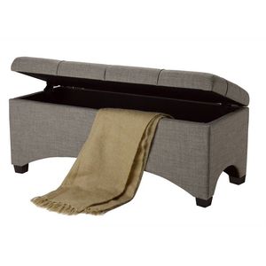 Panca contenitore taupe con pieghe a punto pittura da 42 pollici per soggiorno - Product Image 4