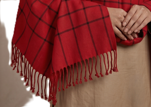 Chal de Pashmina para Mujer al por Mayor, Diseño a Cuadros Rojos, Largo, Multifuncional, Suave y Cálido para Uso Diario, Proveedor OEM - Product Image 2
