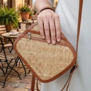 Bolso de Hombro Bohemio Ecológico y Moderno, Portátil para Exteriores, Impermeable, con Cierre de Cremallera, Patrón Geométrico, de Algodón - Product Image 5