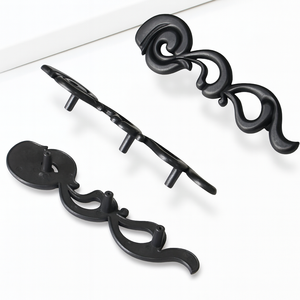 Vintage European <b>Black</b> Zinc Alloy <b>Cabinet</b> Drawer <b>Handle</b> Artistic Durable Pull Hardware Products for <b>Kitchen</b> Bathroom Bedroom - Product Image 3