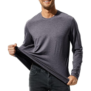 T-shirt à manches longues pour hommes, décontracté, en coton, coupe ajustée, style tendance - Product Image 5