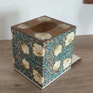 Funda para caja de pañuelos William Morris Pimpernel, decoración floral de lujo para el hogar, decoración Cottagecore para baño y dormitorio de blossom craft india - Product Image 5