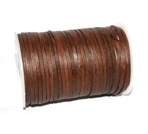Crazy Lace Brown Cords Flat for DIY jewelry Craft Belt Wallet Bag Shoes Natural Color Genuine Leather laces 2022 Genuine leather