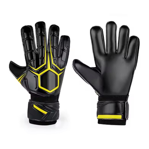 Guantes de Portero de Fútbol Elite Negros con Silicona 3D en el Dorso, Corte Negativo, Látex, Alta Adherencia y Soporte - Product Image 1