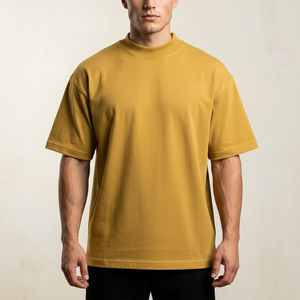 Fabricant de t-shirts en coton avec logo personnalisé, poids lourd 220 GSM, marque privée, production en gros - Product Image 2