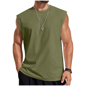 Breathable <b>Men</b> Tank Top Shirts 270 Grams Anti-pilling Pure Cotton Ribbed Sleeveless Top Tank Shirts <b>Mens</b> <b>Singlets</b> Tank Tees - Product Image 1