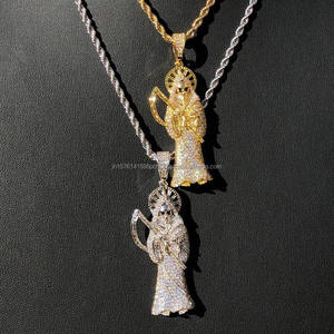 <b>Iced</b> <b>Out</b> Angel Pendant Moissanite Charm 925 Silver Rope <b>Chain</b> Hip Hop Necklace Custom Jewelry - Product Image 5