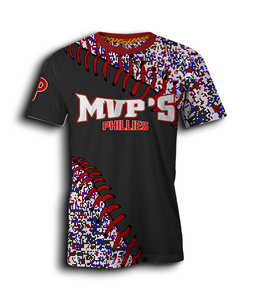 Maillot de baseball pour adulte personnalisé imprimé par transfert thermique, séchage rapide, respirant, antibactérien, protection UV, 100% polyester - Product Image 5