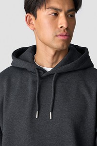 Sweat-shirt à capuche gris foncé pour homme, coupe classique, couleur unie, pull décontracté, 100% coton, tissu polaire respirant, anti-plis - Product Image 4
