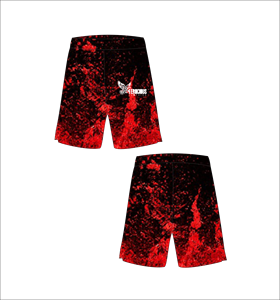 Ferocious Clothing <b>Men's</b> Plus Size Board <b>Shorts</b> <b>Red</b> Black Sublimation Print Elastic Waist Casual <b>Short</b> <b>Shorts</b> - Product Image 1