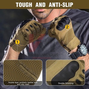 Guantes de Paintball de Alta Calidad con Protección Reforzada en los Nudillos, Palma Absorbente de Impactos, Dorso de Malla Transpirable, Dedos Completos, Deportivos y Tácticos - Product Image 5