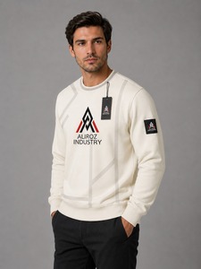 Sweat-shirt à col rond pour homme Aliroz Industry, coupe classique, en coton tricoté, respirant, manches longues, très demandé - Product Image 3