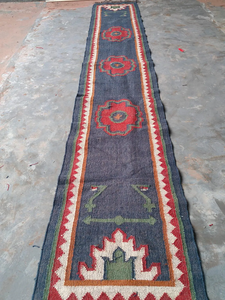 Tapis de couloir en laine et jute tissé à la main, style tribal bohème, rustique, antidérapant, pour la décoration intérieure - Product Image 2