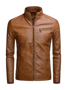 เสื้อแจ็คเก็ตหนังเทียมลำลองสำหรับผู้ชาย - Product Image 1