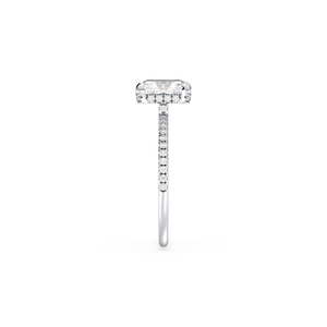 Bague solitaire REYES, nouveau design, argent sterling 925, moissanite VVS, taille radiant, halo caché, accessoires de luxe pour femmes, bijoux fins - Product Image 5
