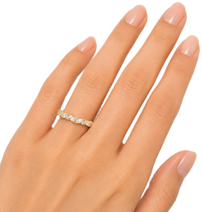 Marquise & Round Lab Diamond Band 9K 10K 14K 18K Solid Gold Vintage Engagement Ring Full Eternity Diamond Band Anniversary Band - Product Image 6
