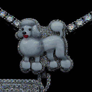 จี้มอสซาไนท์ฮิปฮอป925ตัวอักษรสีเงินประดับเพชรโมอิสซาไนท์สร้อยคอพร้อมจี้ตัวอักษรเริ่มต้นที่กำหนดเอง - Product Image 3