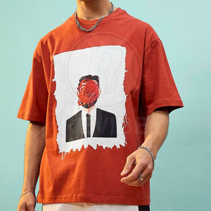 T-shirt décontracté moderne surdimensionné en coton 100% respirant à col rond, avec un confort premium et un design tendance - Product Image 2